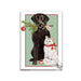 Black Lab, White Kitty Christmas Cards
