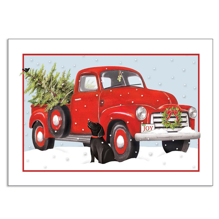 Red Truck & Labrador Christmas Cards