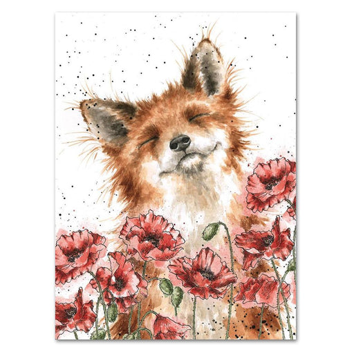 Poppy Field Fox Note Card by Wrendale