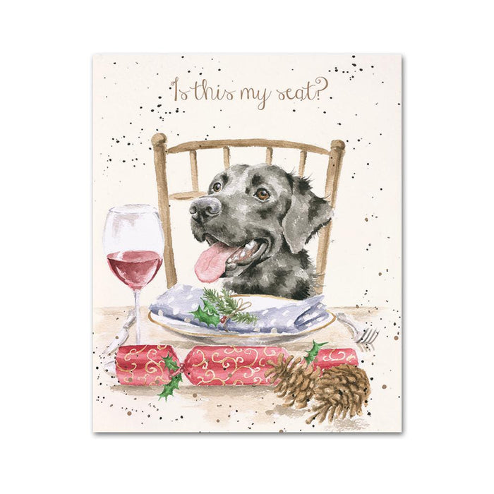 Labrador Christmas Card, Is this my Seat? By Wrendale