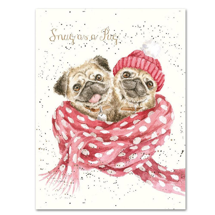 Snug as a Pug Holiday Card by Wrendale