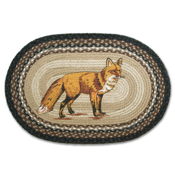 Red Fox Braided Oval Accent Rug