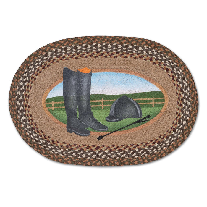 Boots & Helmet Equestrian Braided Accent Rug