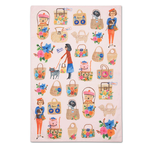 Parisian Couture Kitties Cotton Kitchen Towel