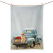 Golden Retriever in Pickup Truck Tea Towel