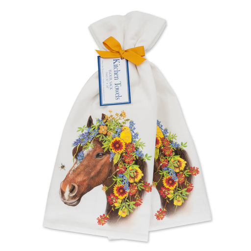 Wildflower Horse Kitchen Towels - Set of 2