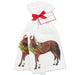 Holiday Horse Wreath Cotton Kitchen Towels - Set of 2