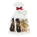 Black & Yellow Labs Sharing Christmas Branch Kitchen Towels - Set of 2