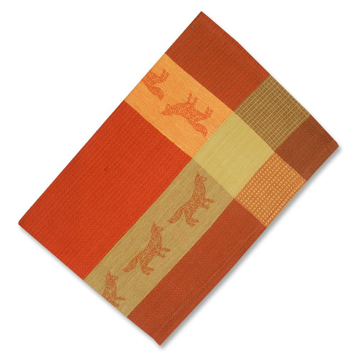Red Fox Waffle Weave Kitchen Towel