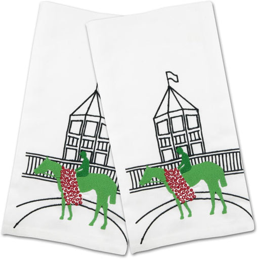 Derby Winner Horse Racing Embroidered Hand Towels - Set of 2