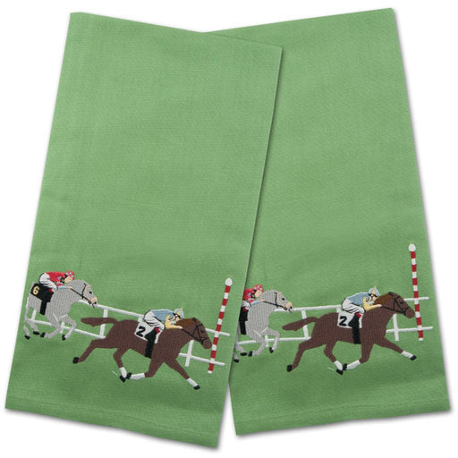 Finish Line Horse Racing Embroidered Hand Towels - Set of 2