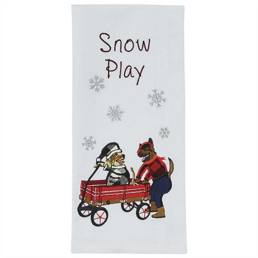 Snow Play Dog Themed Towel