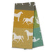Equus Collage Green-Tan Horse Kitchen Towel