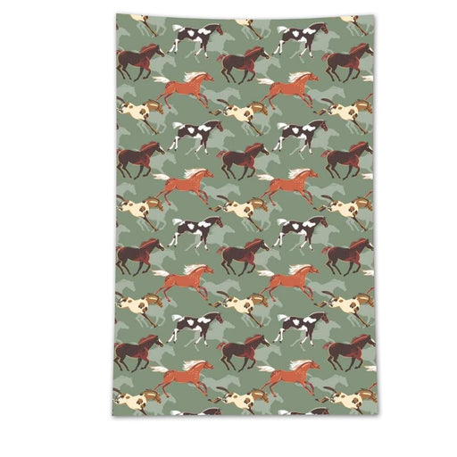 Cantering Horses Cotton Kitchen Tea Towel