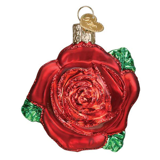 Kentucky Derby Red Rose Glass Ornament