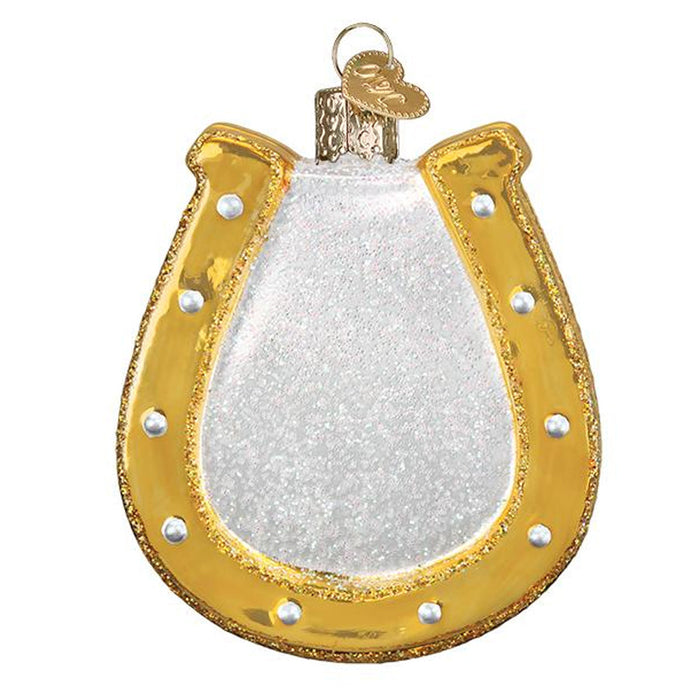 Lucky Gold Horseshoe Glass Ornament
