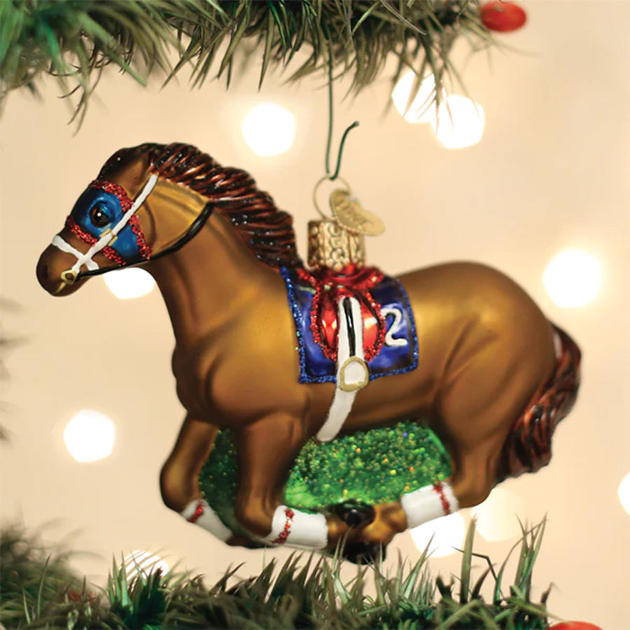 Racehorse Glass Ornament — Horse and Hound Gallery