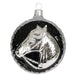 Silver Horse Medallion Glass Ornament