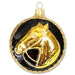 Gold Horse Medallion Glass Ornament