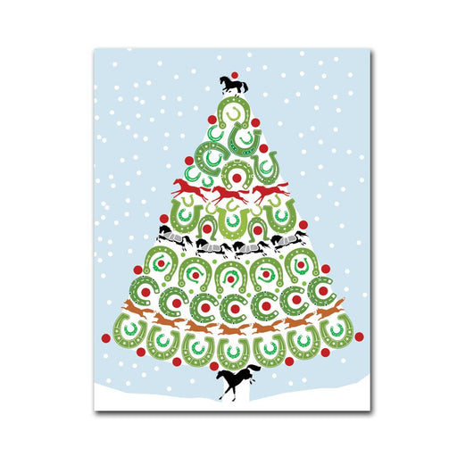 Horseshoes Christmas Tree Holiday Cards